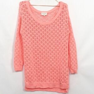 Abercrombie Gilly Hicks Neon Pink Open Knit Scoop Neck Sweater  M (254)